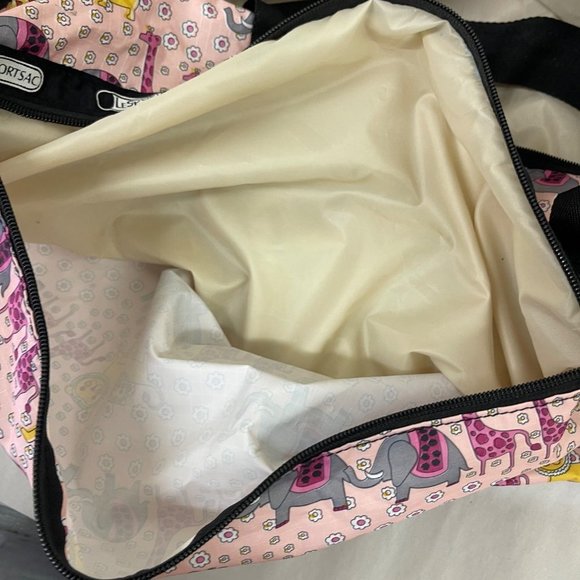 LeSportsac Pink Animal Noah's Ark Print Duffle Bag - Picture 9 of 9
